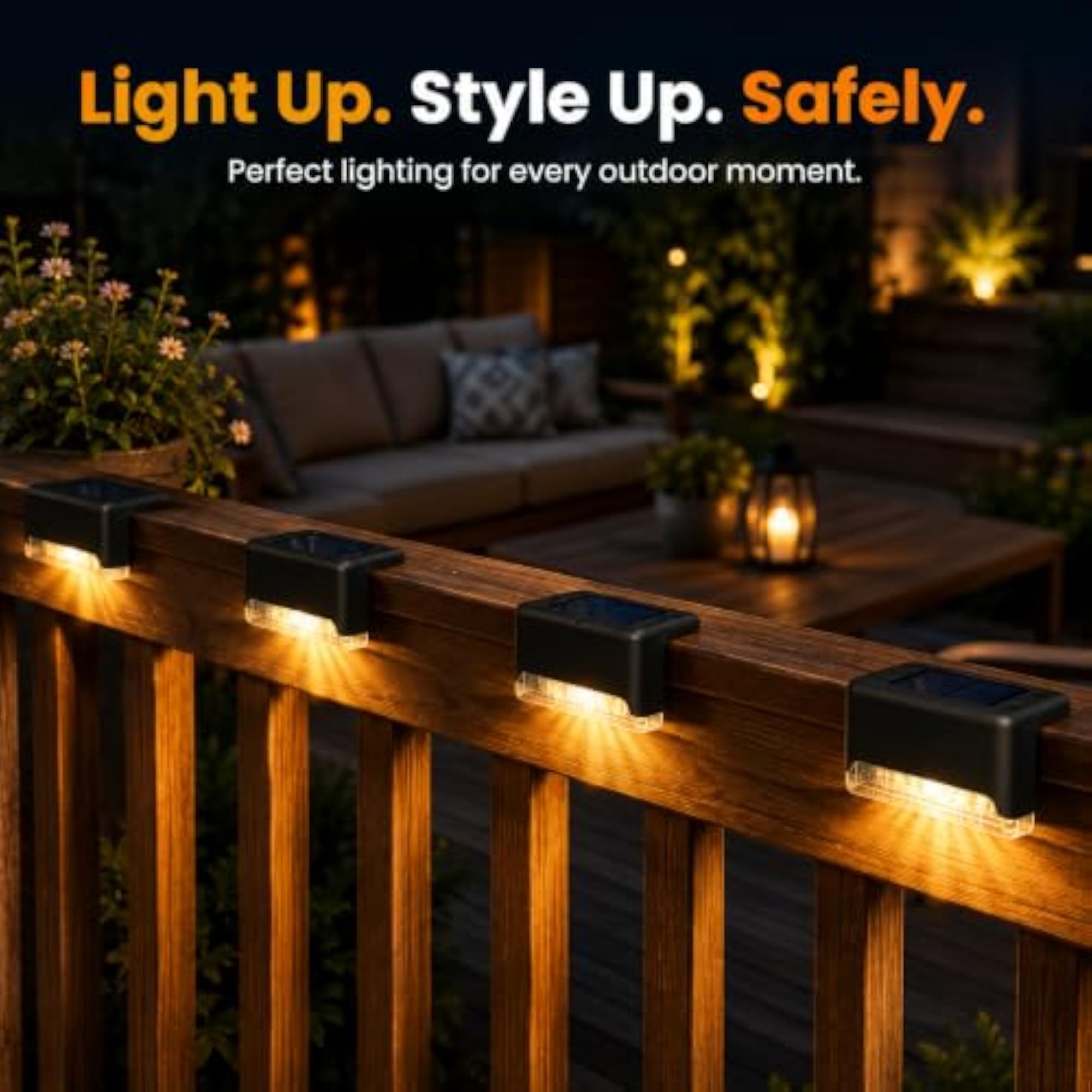 Set of 4 Solar Outdoor Lights for Home, Garden Decor