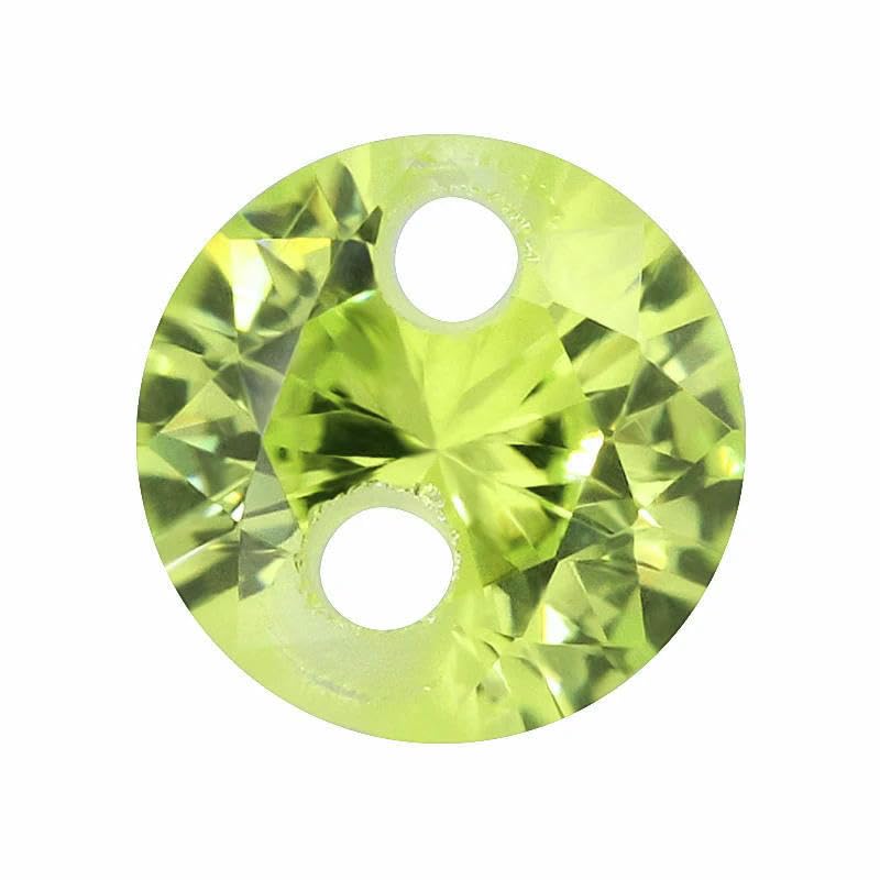 Doppellochperlen aus Zirkonia-Steinen, AAAAA-Rundform, lose Zirkonia-Steine für DIY-Schmuckherstellung, Zirkon mit Löchern – Champagner – 13,0 mm, 20 Stück