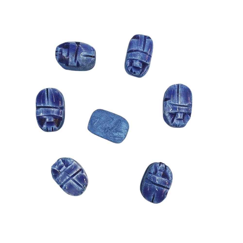 Scarabées égyptiens bleus : lot de 7 amulettes pour retrouver la sérénité