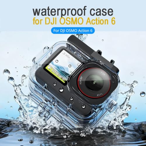Image of Yantralay Waterproof Housing for D JI Os mo Action 6 | Protective Case with Dual Cold Shoe Mount | PC Shell for Diving Snorkeling Surfing | Action Camera Accessories