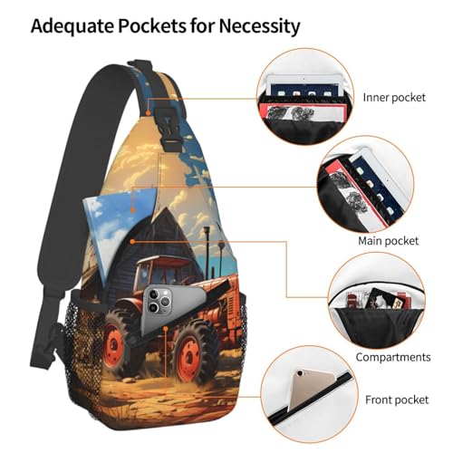 Mochila Unisex con Estampado Tractor Rojo miniatura 4