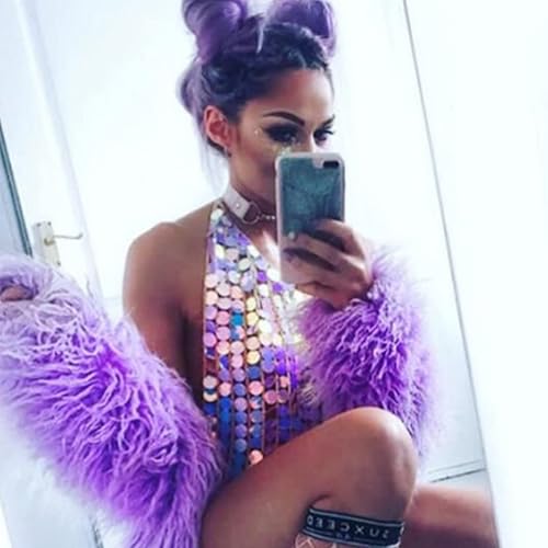 Miniatura 2 de Yovic Cadena de cuerpo bohemio con lentejuelas doradas, cadenas de cintura sexy con borlas, cadena de barra de borla para rave, club nocturno,