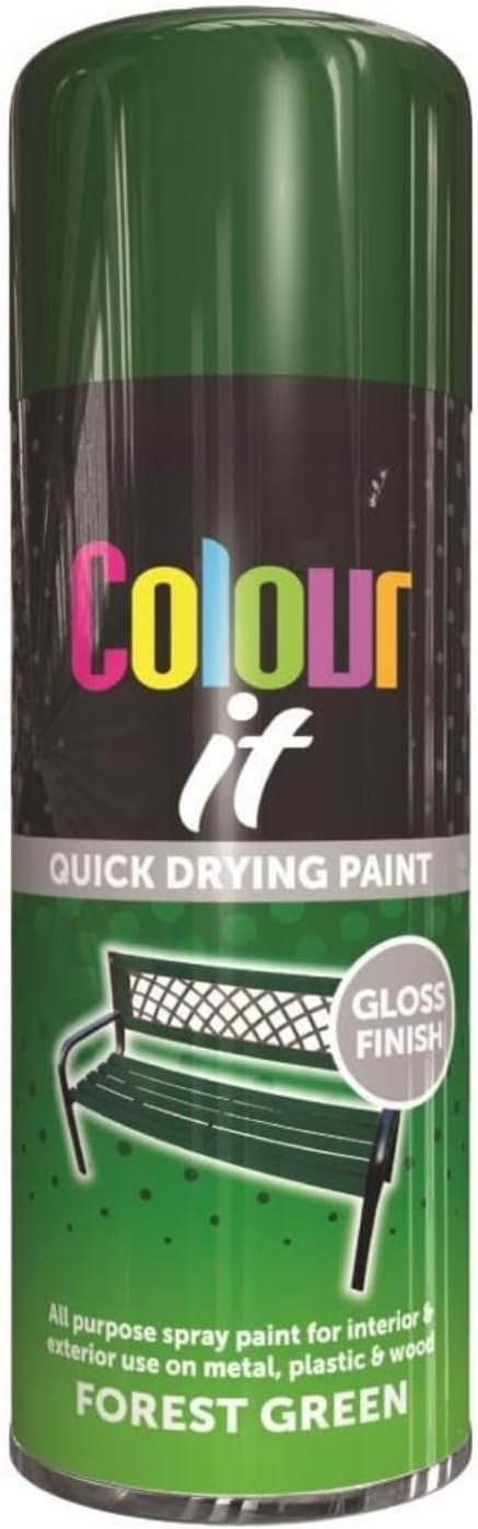 Inspired Essentials Grass Green All Purpose Aerosol Spray Paint 400Ml Quick Drying Spray, Fast Dry And Excellent Coverage For Metal, Wood, Plastic And More (4, )