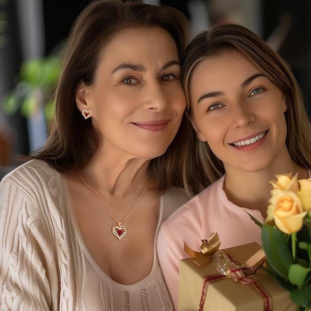 Forever Love Heart Necklaces for Women, Wedding Anniversary, Valentines, Birthday Mothers Day Gifts for Mom, Wife, S925 Silver Jewelry with Birthstone Pendant - Image 2