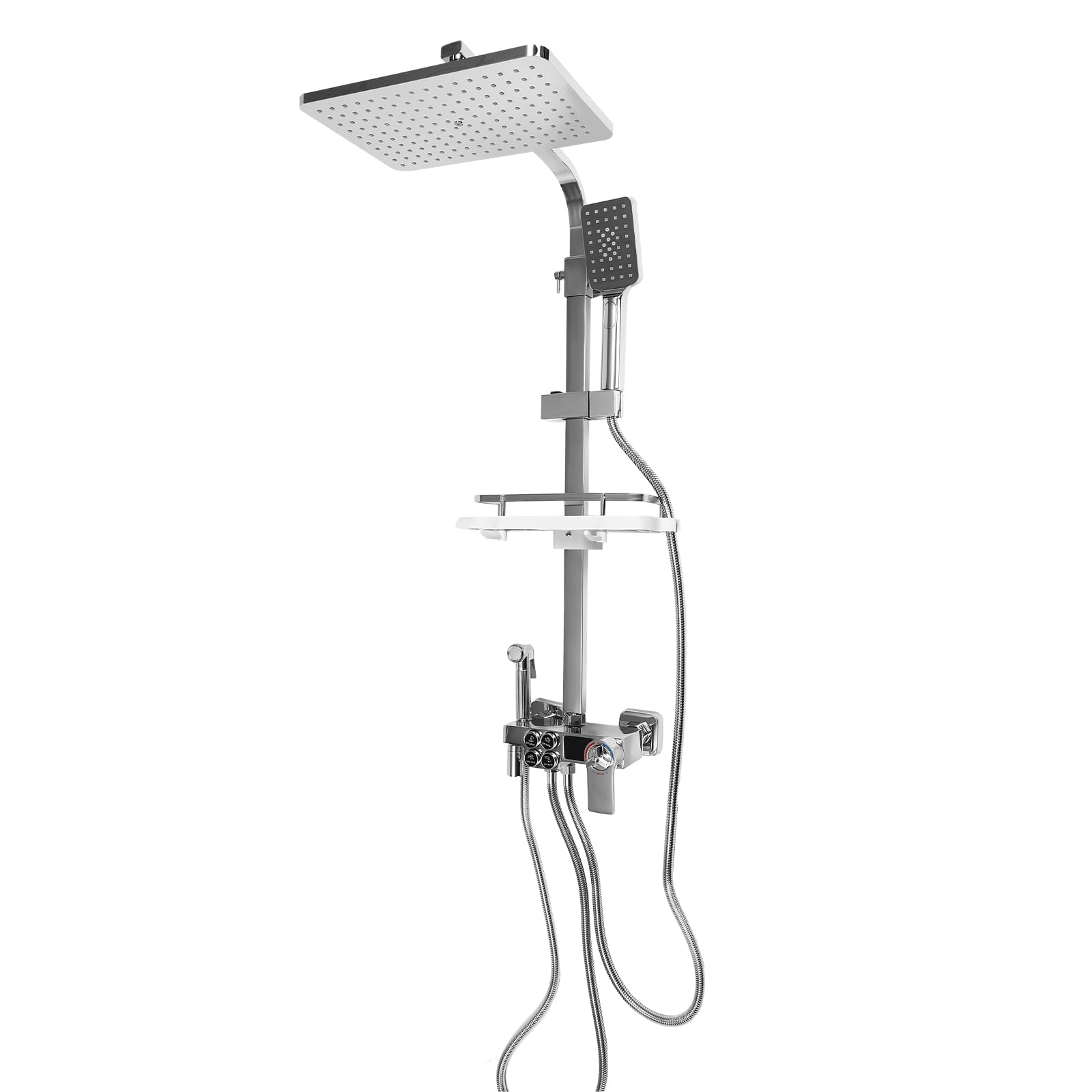 System prysznicowy, termostat, deszczownica, LCD, regulacja wysokości 73-116 cm