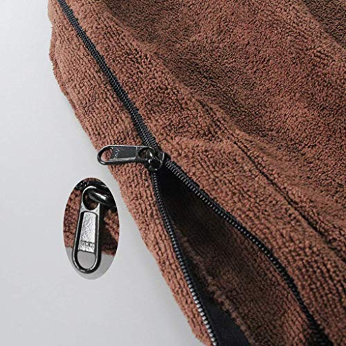 Tubayia Mikrofaser Hundebademantel Schnell Trocknend Haustier Katze Hund Bademantel mit Reißverschluss (L)