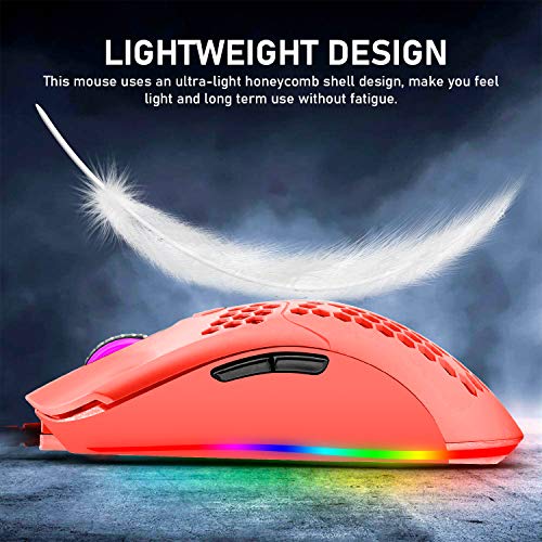60% Mechanical Gaming Keyboard Blue Switch Mini 68 Keys Wired Type C Chroma Rgb 18 Backlit Effects,Lightweight Gaming Mouse 6400Dpi Honeycomb Optical,Gaming Mouse Pad For Gamers And Typists(Red) #TOP4