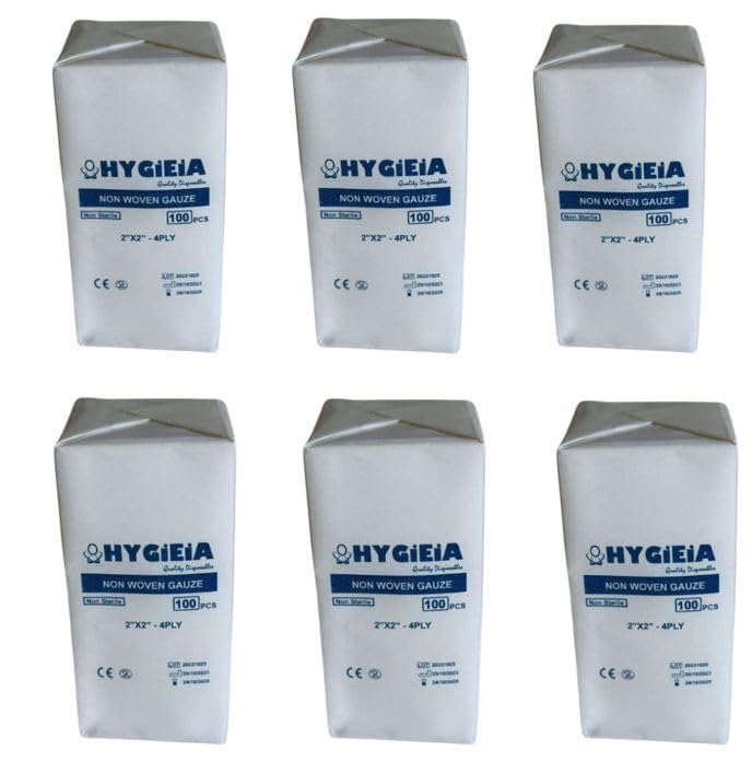 Hygieia Non Woven Gauze Swabs 2x2 4ply in 6 Packs Bundle