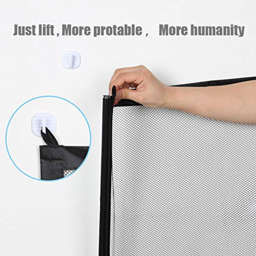 Pet Gate for Dogs, 43.3"x28.3"Magic Gate,Baby Gate,Dog Gate Portable Folding Mesh Gate Safe Guard Isolated Gauze Indoor and Outdoor Safety Gate Install Anywhere