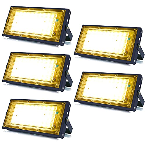 Image of MLD BL2068 10W Led Flood Light AC 220V Waterproof Brick Focus Floodlights for Indoor Outdoor Lights | Yellow /Warm White | 10 Watt | Pack of 5