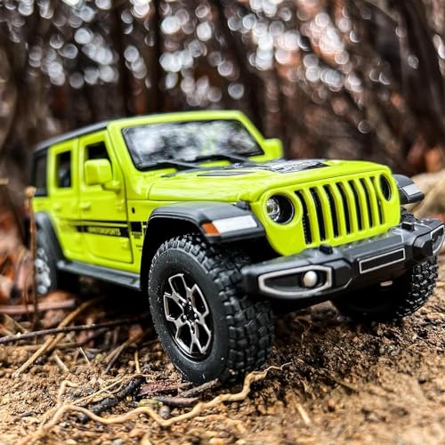Image of Compatible For 1 /32 Wrangler Alloy Diecast Pull Back Model Car | Collectible Toy Vehicle with Light & Sound, Openable Doors Gift Toy for Kids Boys Girls Toddlers - Birthday Christmas Present (green)