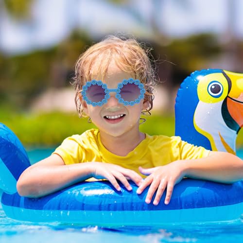 Round Flower Sunglasses, Cute Sunglasses for Girls, Sun Glasses for Beach Party Outdoor2