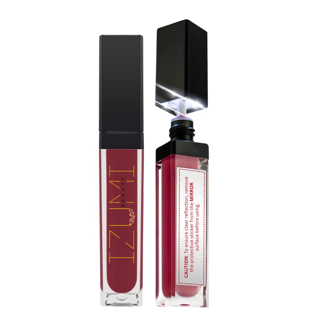 Izumi Beauty QuickGlow | Achieve Perfect Lips Anywhere - LED Light & Mirror Lip Gloss | Perfect for Travelers, Busy Women, Date Night, Students, Makeup Lovers (Sugar Plum)
