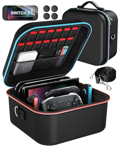 ivoler Compact Carrying Case for Nintendo Switch 2 All-in-One Case Black
