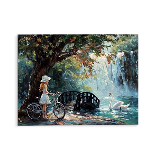 DIY G ̂Ƃ̏̎q Paint by Numbers hG Lbg l ʂ肦 q̗phGLoXNtg LoXA[g uVƃANG̋, CeA rO, ւ̃Mtg 70x90cm (t