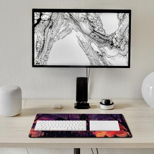 Black Haunted House Desk Pad Large protector de escritorio miniatura 7