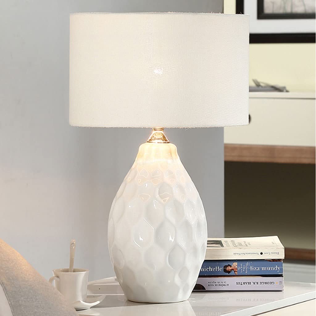 Lámpara de mesa Lampada da tavolo Geometrica Carino Ceramica Comodino Lampada da comodino con lampade da comodino for paralume in tessuto Adatto for lo studio della camera da letto dormitorio y sala d