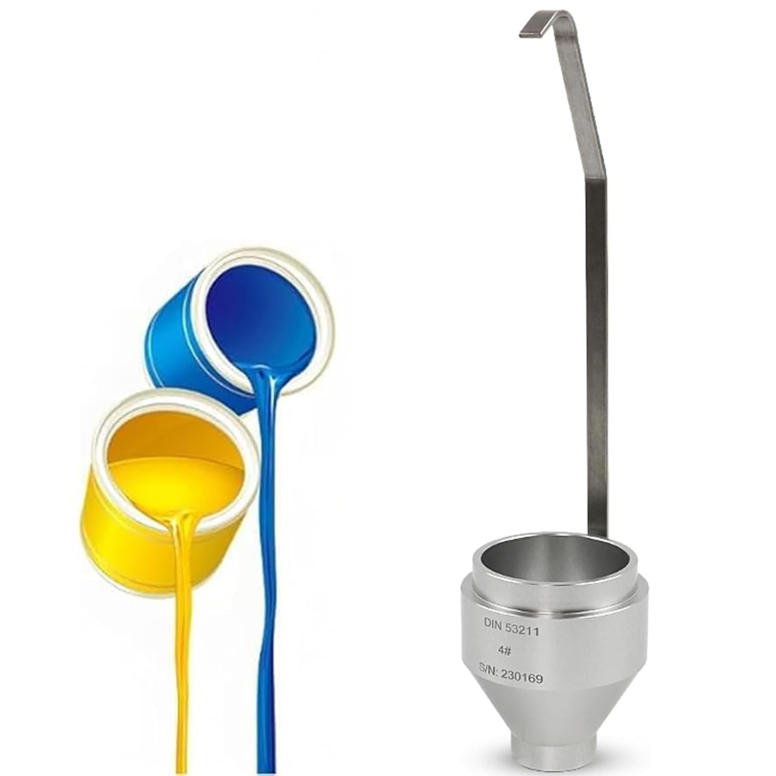 Copa De Viscosidad Para Pintura, Copa De Viscosidad De Inmersión Din Portátil Con Volumen 100±1ml, Diámetro De Boquilla De Flujo 4/6mm, Para Probar Pinturas Recubrimientos Tintas Aceite Tinte Sal 4mm