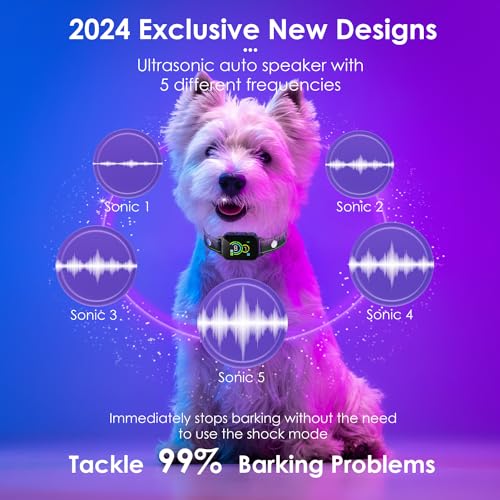 Xhep WH-NS01 Dog Bark Collar 2 Pack,No Shock Rechargeable Smart Barking Collar For Small Medium Mini Dogs,Anti-Bark Collar thumb #1