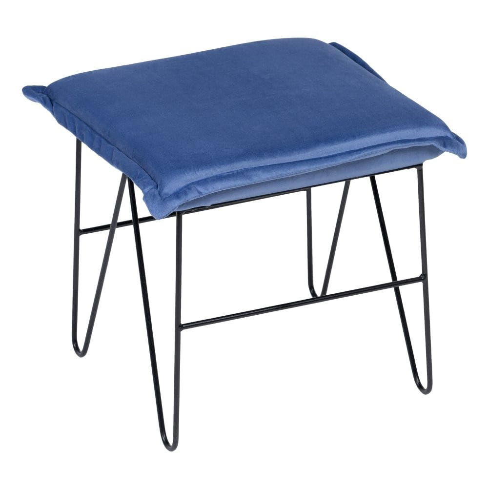 Banquette en velours bleu et métal noir DRW pour votre salon contemporain