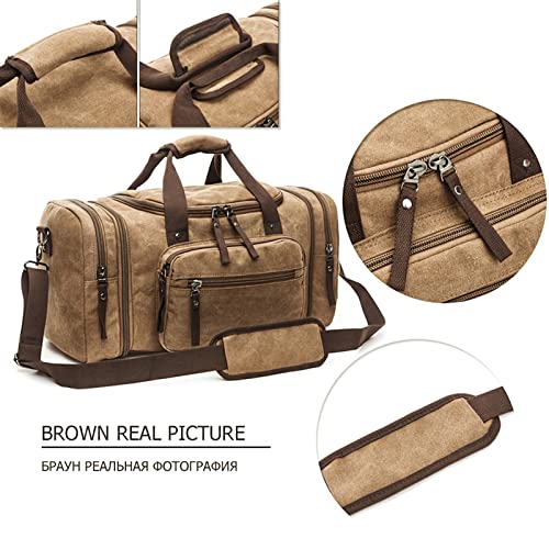 Mens handbags shoulder bags Canvas Travel Duffle Bag Large Capacity Travel Bag Travel Tote Bag(Schwarz)(1)3
