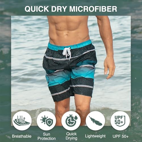 Image of Kanu Surf Men's Big Viper Extended Size Stripe Swim Trunk