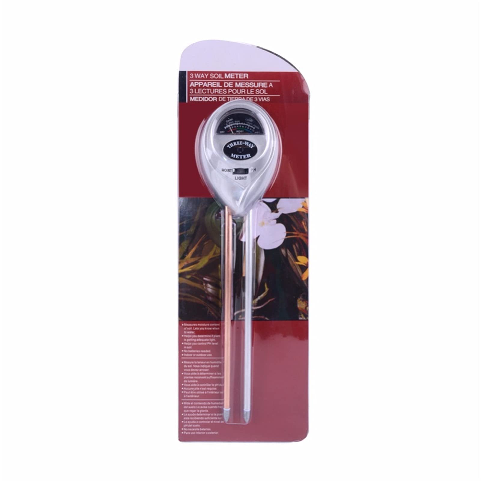 Testeur d'humidité 3 en 1 sol pH eau humidité compteur accidentielle rayon de soleil plantes fleurs testeur humide instrument outil