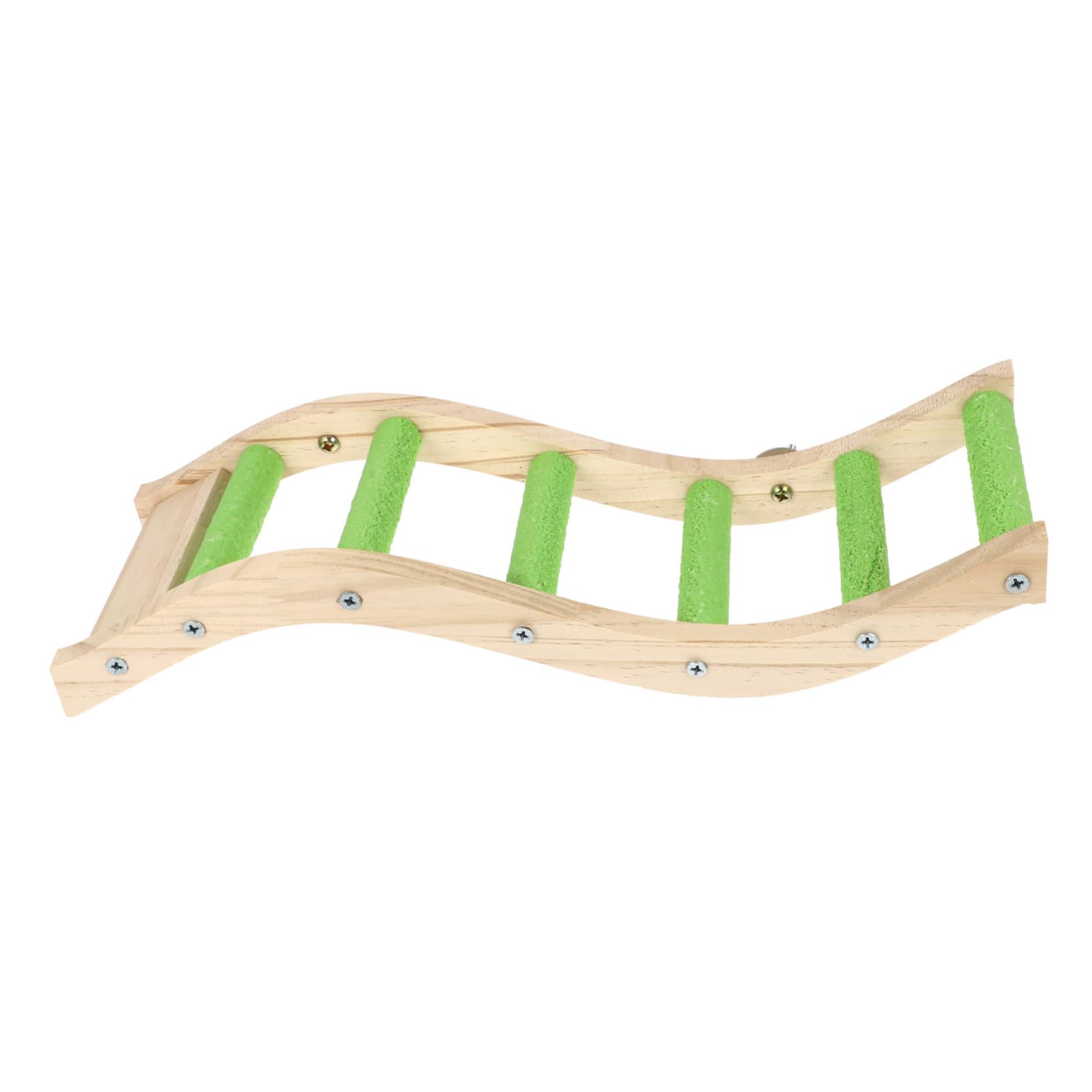 HANABASS Parrot Toys Pet Ladder Swing for Flying Birds Natural Wood Climbing Toy