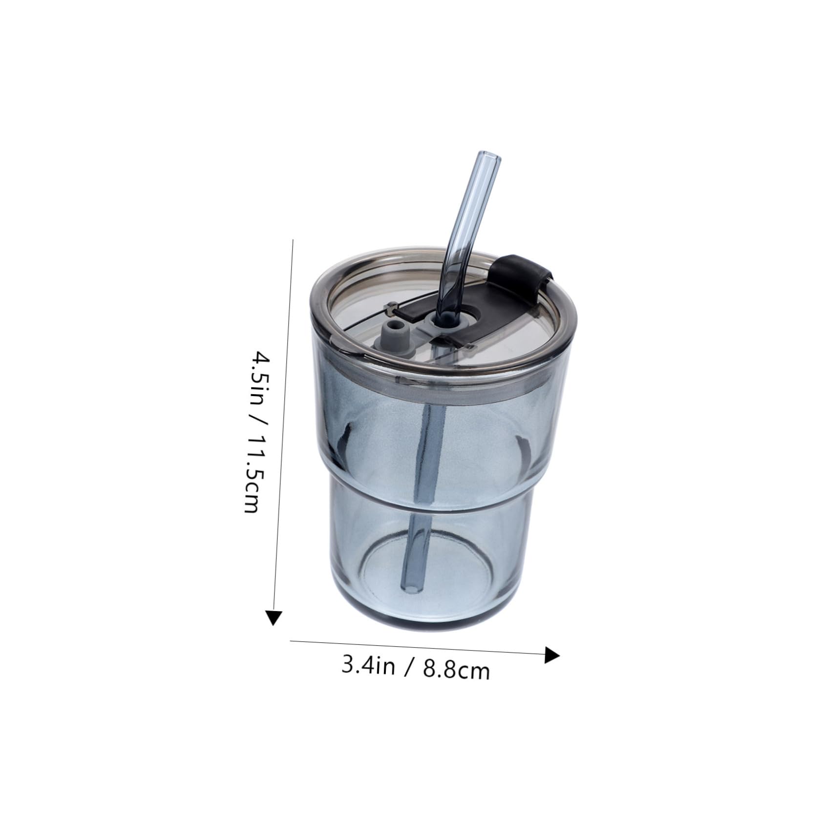 FUNOMOCYA Portable Mug Straw and Lid Glass Iced Coffee Cup Travel Cup for School and Office