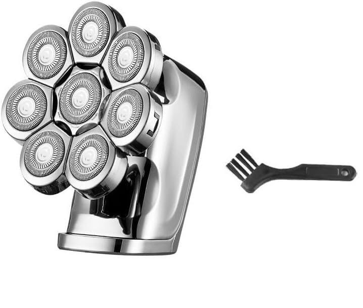 Afeitadora eléctrica for cabeza calva, cortadora de pelo flotante de 8 cuchillas, resistente al agua, de metal, recargable for hombres.,Maquinillas de afeitar