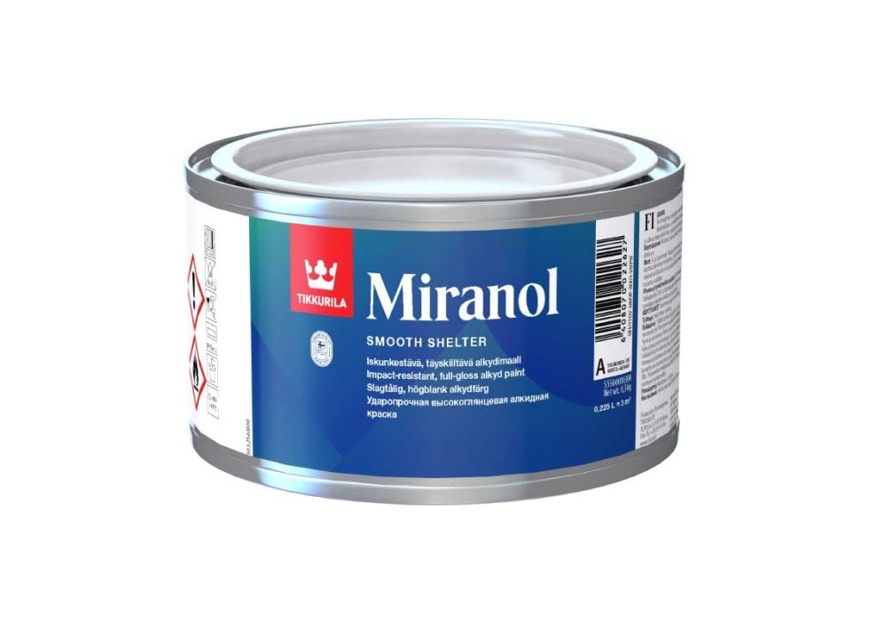 TIKKURILA Miranol - Ultra High Gloss Paint For Wood & Metal (For Doors, Windows & Furniture) - 0.25 Litres
