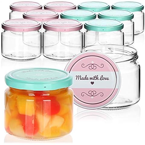 com-four® 12x Tarros de Cristal para Conservas con Tapa de Rosca Cover