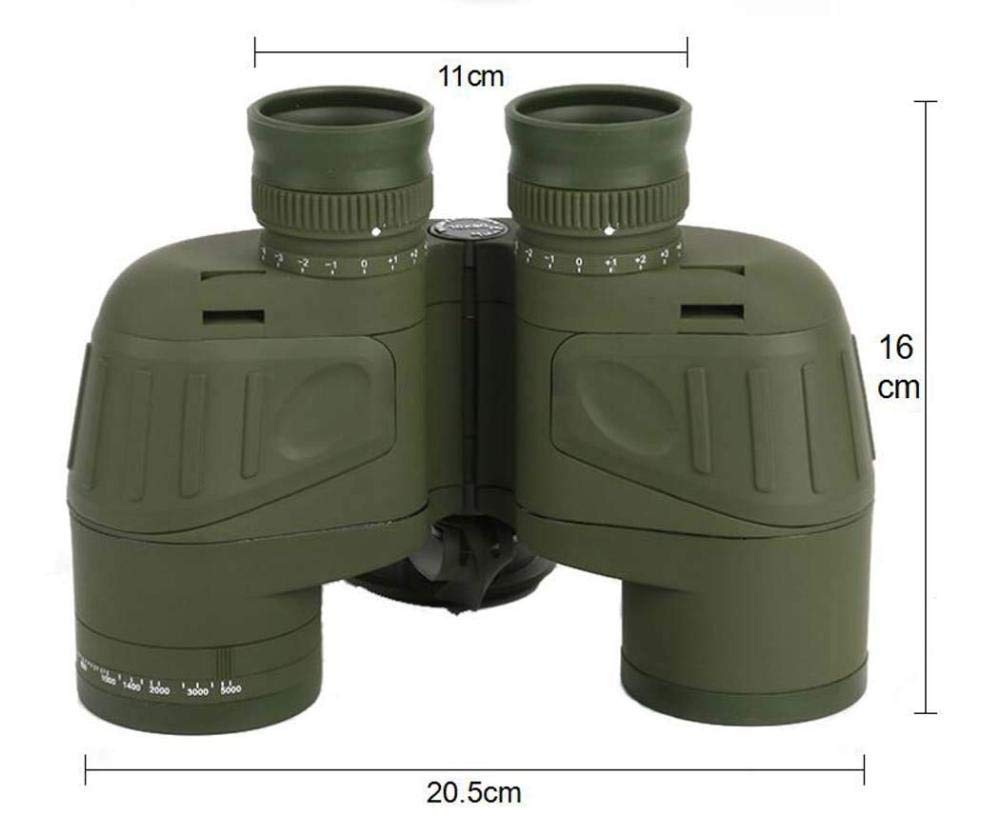 Jumelles 10X50 avec Télémètres à Vision Nocturne Et Télémètres à Boussole Antichocs étanches Objectif BAK4 Prism FMC - pour Le Camping/Paysages Sauvages/Voyages