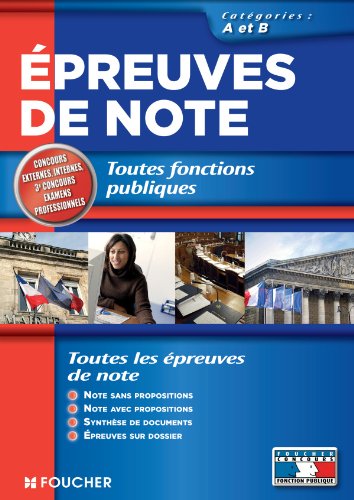 Epreuves de note Toutes fonctions publiques catégories A et B