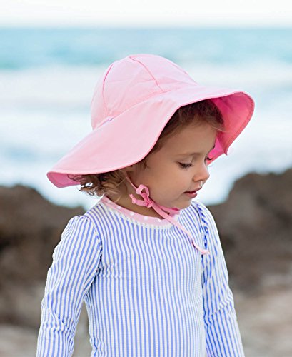 Image of RuffleButts Baby-Girls Sun Hat Floppy Wide Brim UPF 50+ - Baby Sun Hat with Sun Protection