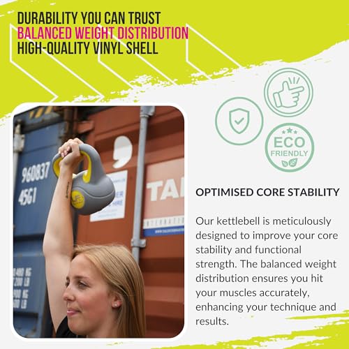 Ufw0804 Kettlebell en Vinyle Unisexe, Jaune, 4 kg – Image 5