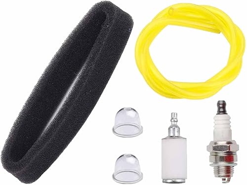 Hedie 753-06417 - Filtro de aire + filtro de línea de combustible + bombilla de imprimación + bujía para MTD Troy-Bilt TB22EC TB32EC TB35EC TB22