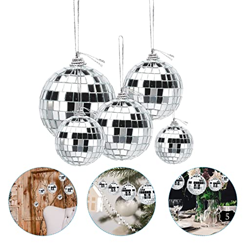 GARVALON 36 piezas de adornos colgantes reflectantes estilo disco para bodas, cumpleaños y fiestas de baile miniatura 3
