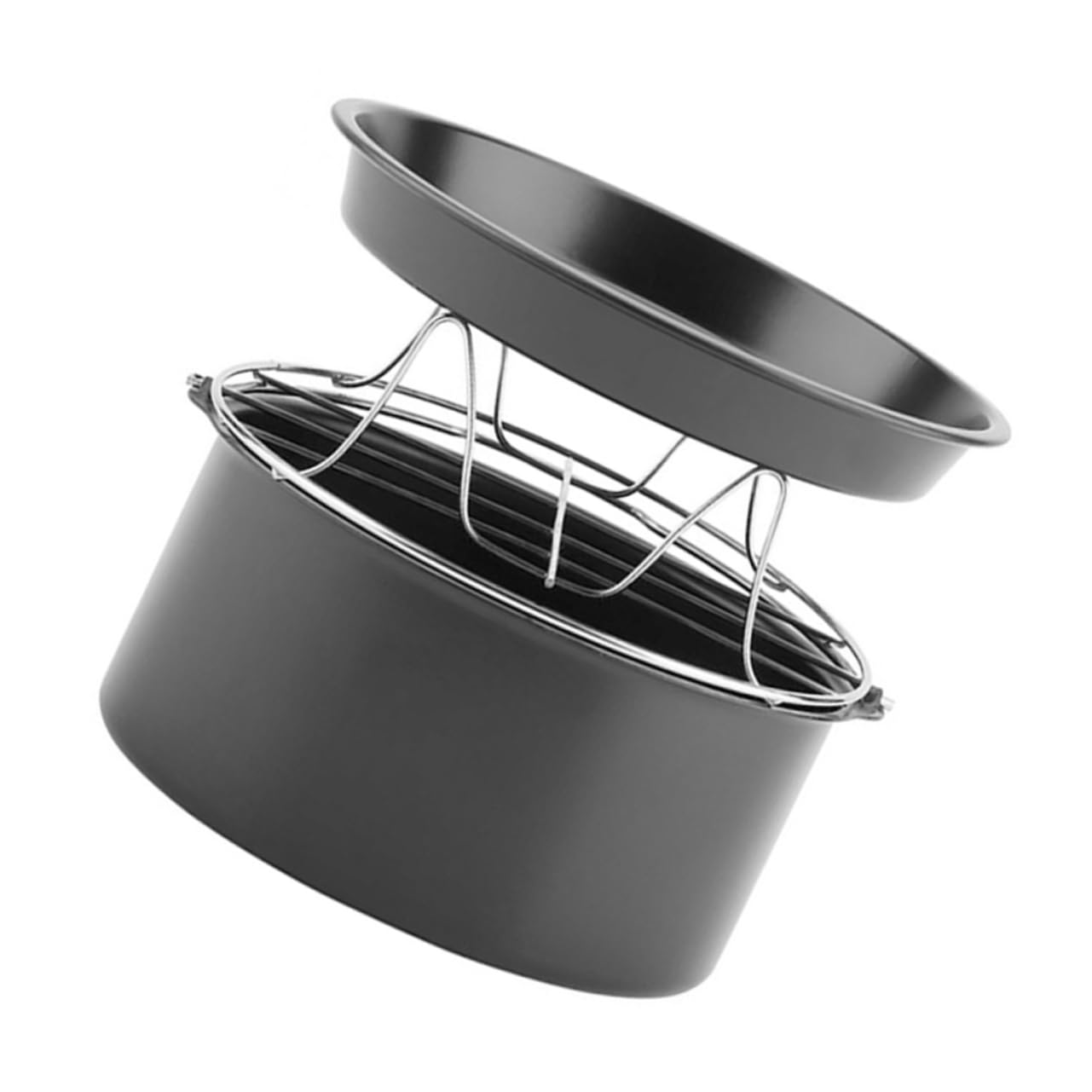 DECHOUS 1 Set Moldes para Pasteles, Pizza y Vapor, Accesorios para Freidoras de Aire, 7 Pulgadas, Acero Inoxidable, para Hornear y Cocinar, Uso Saludable