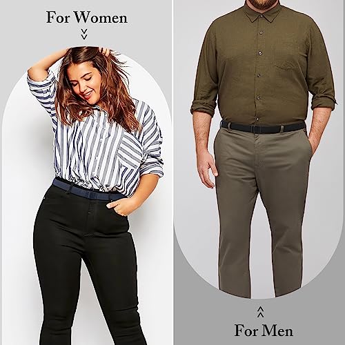 XZQTIVE Men Women No Show Elastic Stretch Belt Invisible Web Belt Quick Release Flat Plastic Buckle2