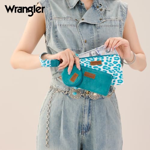 Image of Montana West X Wrangler Keychain Wallets for Women Dual Pouch Wristlet