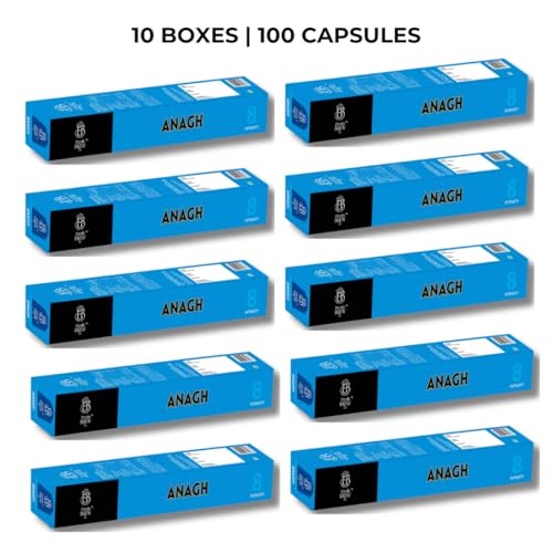 Image of Fresh Brew Co. Anagh Coffee Capsules | Intensity 8 | Medium Dark Roast | 100% Arabica Single Estate | Nespresso Compatible | Freshly Roasted | Aluminium Pods (10 Capsules Per Pack) (Pack of 10)