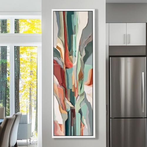 Œuvre murale longue et étroite en toile abstraite pour maison chic