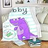 Dinosaur Personalized Baby Blankets, Custom Flannel Blanket with Name for Boy Girl, Lovely Animal Custiomized Blanket (Dinosaur), 30 x 40 x 0.2 inches