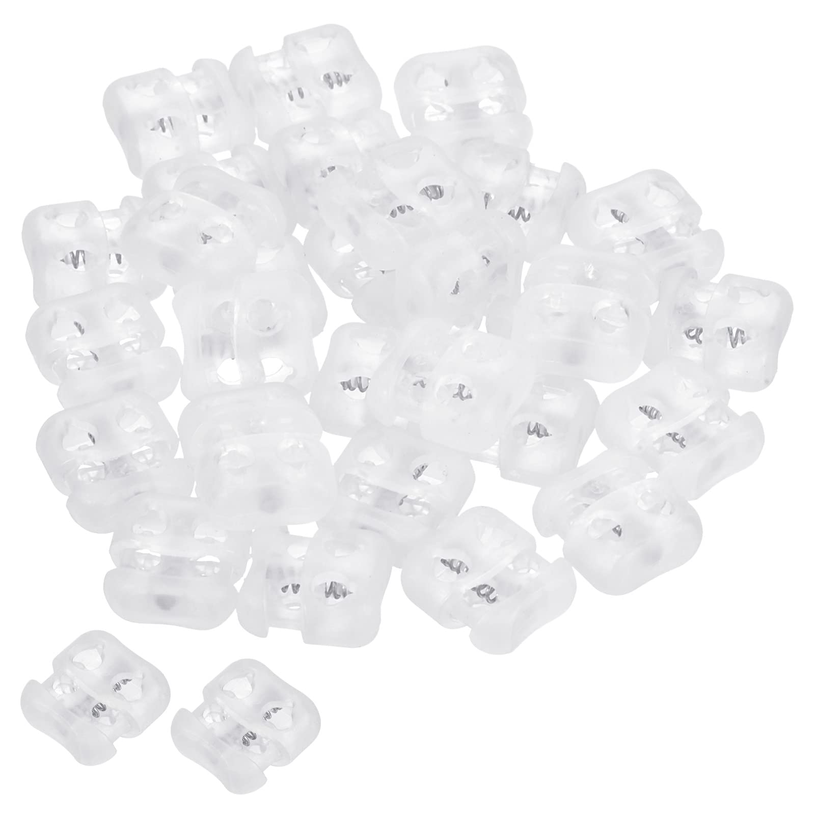 PATIKIL Cord Locks, 30 Pack Oval Spring Toggle Stopper for Drawstring Bag Shoelaces Clear, 16x17mm