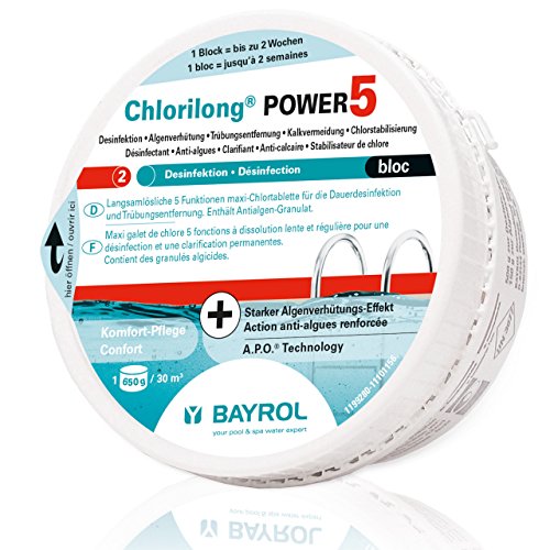 Bayrol Chlorilong Power 5 Bloc Maxi Chlorine Tablets 650 g Continuous Disinfectant