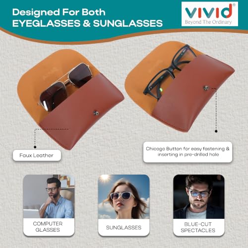 Image of Unisex Specs Chicago Button Eyewear Dabbi Faux Leather Soft Case Cover