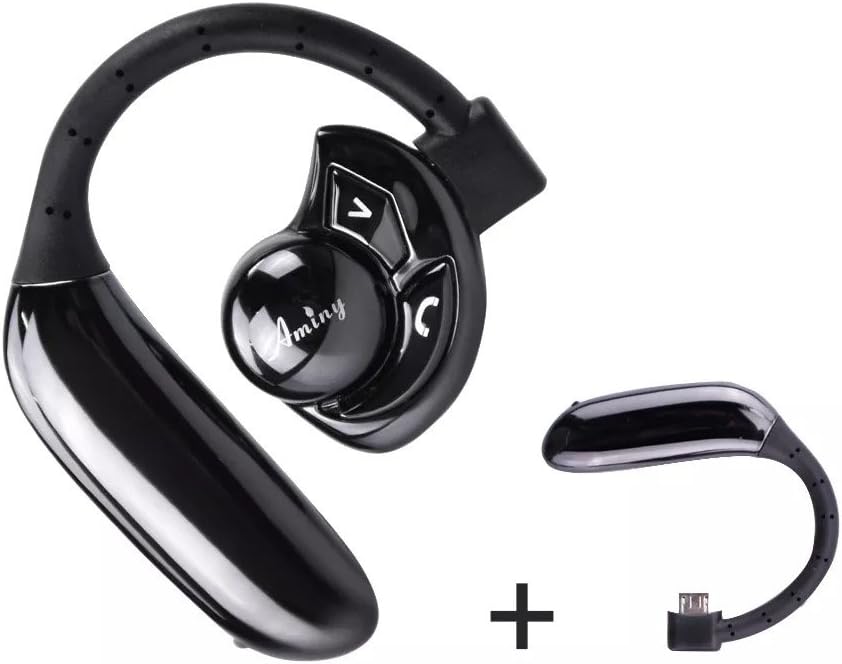 AMINY Bluetooth Headset with Voice Answer Wireless Bluetooth 4.1 Headset Sweatproof In-Ear Earbuds with 10 Meter Working Distance Noise Reduction Streaming Music for iPhone and Android