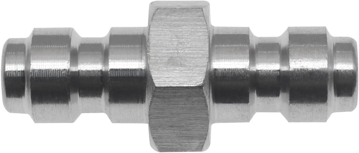FDXGYH 1 Pcs 8 mm Male to Male Quick-Disconnect Coupling Adaptor Stainless Steel Air Fill Station Tool Fittings for PCP Paintball Airsoft Air Gun Tool