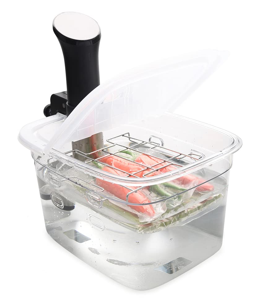 Comparison: Best Container For Sous Vide 8 EVERIE Sous Vide Container 12 Quarts with Collapsible Hinge Lid and Removable Built-in Rack Compatible with Anova Nano AN400 and AN500-US00 and Instant Pot and Breville Joule Sous Vide Cooker